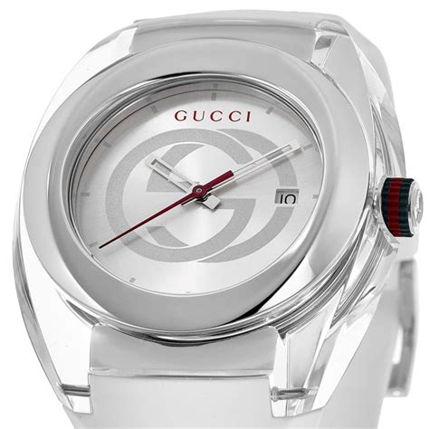 gucci sync xxl white rubber unisex watch|Gucci rubber watch 45mm.